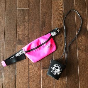 NEW! PINK Hot Pink Fanny Pack and Coozie Lanyard